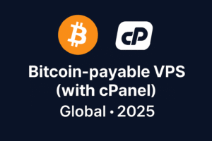 Bitcoin-payable VPS (with cPanel) • Global (2025)